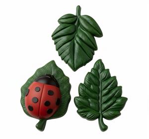 Silikona forma - mārīte uz lapas