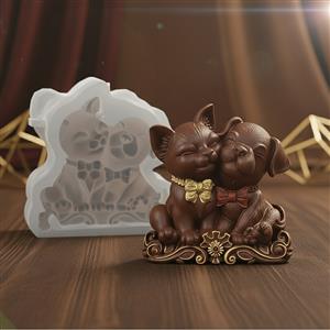 Silikona forma - Kaķis un suns draugi