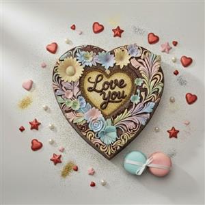 Silikona veidne - sirds ar ziediem